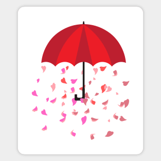 Umbrella Flower Petals Rain Magnet